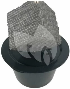 Kubus Waterornament Natuursteen LED 38 Cm Doorsnede